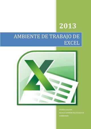 2013
AMBIENTE DE TRABAJO DE
EXCEL

WILMER CUJILEMA
ESCUELA SUPERIOR POLITÉCNICA DE
CHIMBORAZO

 