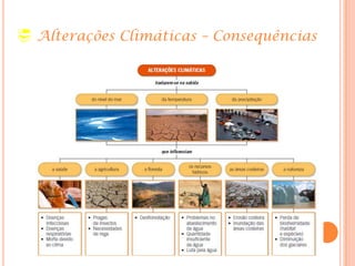  Alterações Climáticas – Consequências
 