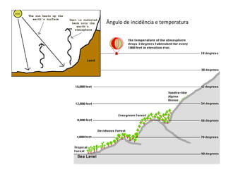 Ângulo de incidência e temperatura
 