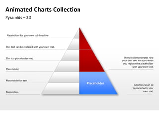 Animated Charts Collection
Pyramids – 2D


Placeholder for your own sub headline



This text can be replaced with your own text.



This is a placeholder text.                                    The text demonstrates how
                                                              your own text will look when
                                                               you replace the placeholder
                                                                       with your own text.
Placeholder



Placeholder for text
                                                Placeholder             All phrases can be
                                                                       replaced with your
Description                                                                      own text.
 