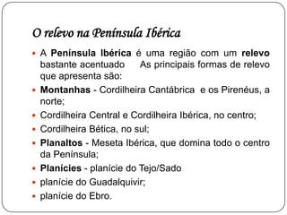 RegistoÀs várias formas que a superfície da terra apresenta, damos o nome de relevo.As principais formas de relevo são: montanha, planalto, planície e vale.Para representar o relevo no mapa, usam-se as cores.O mapa que representa o relevo chama-se mapa hipsométrico.