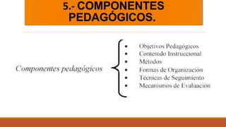 5.- COMPONENTES
PEDAGÓGICOS.
 