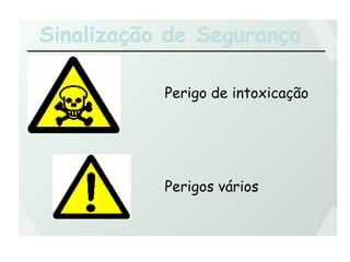 Sinalização de Segurança
Perigo de intoxicação
Perigos vários
 