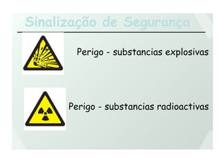 Sinalização de Segurança
Perigo - substancias explosivas
Perigo - substancias radioactivas
 