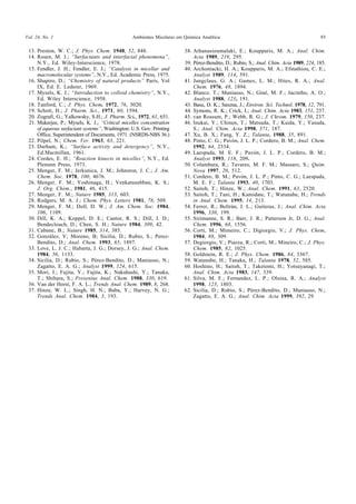Vol. 24, No. 1 Ambientes Micelares em Química Analítica 93
13. Preston, W. C.; J. Phys. Chem. 1948, 52, 848.
14. Rosen, M....