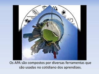 Os APA são compostos por diversas ferramentas que
são usadas no cotidiano dos aprendizes.
 