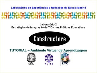 Laboratórios de Experiências e Reflexões da Escola Madrid
LEREM
Laboratório 2
Estratégias de Integração de TICs nas Práticas Educativas
TUTORIAL – Ambiente Virtual de Aprendizagem
UFRJ
 