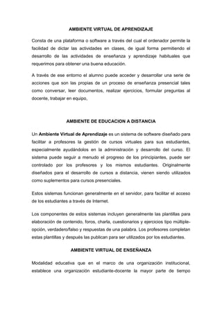 Ambiente virtual de aprendizaje