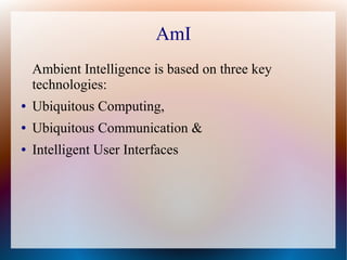Ambient intelligence | ODP
