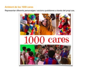 Ambient de les 1000 cares
Representar diferents personatges i accions quotidianes a través del propi cos.
 