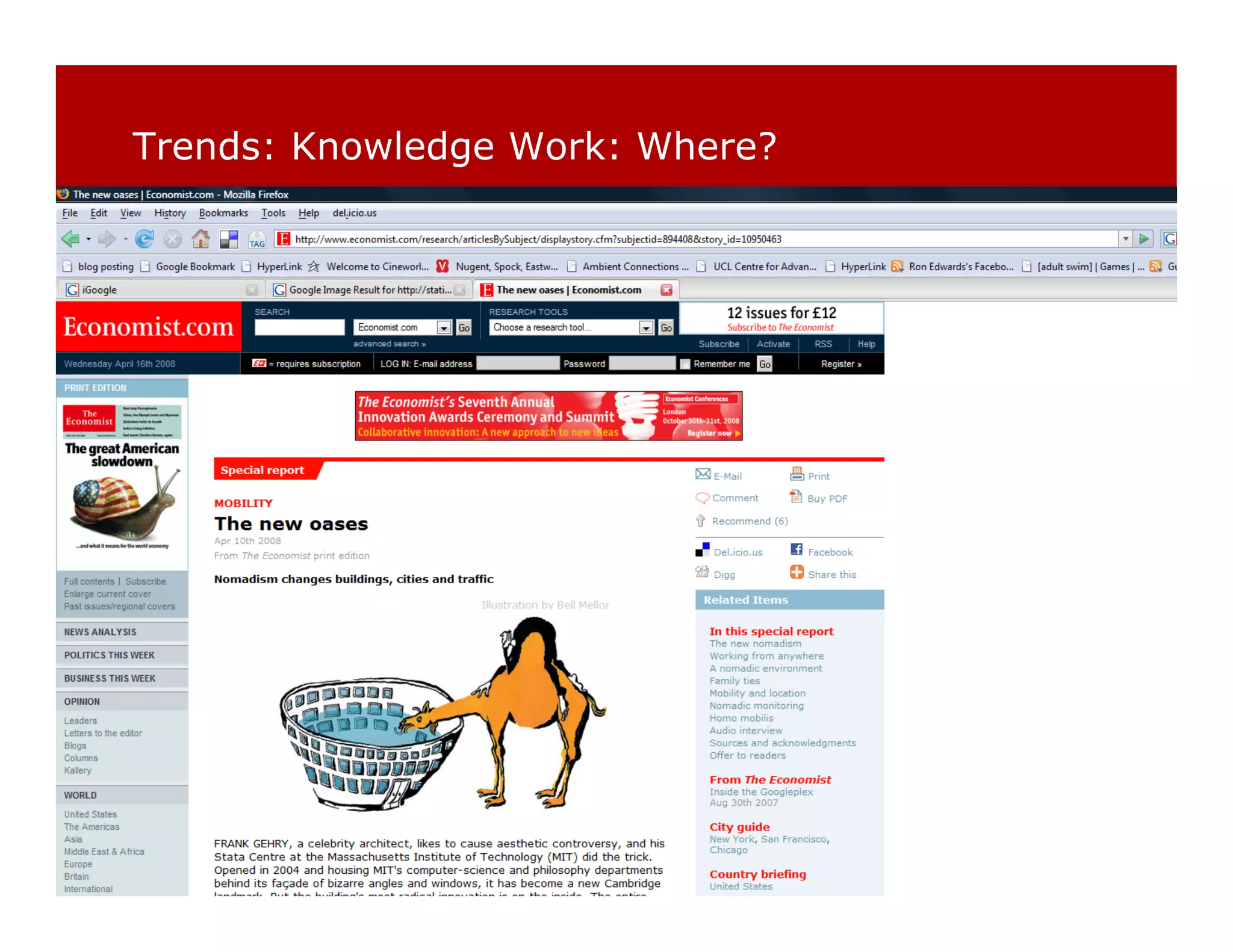 Trends: Knowledge Work: Where?
 