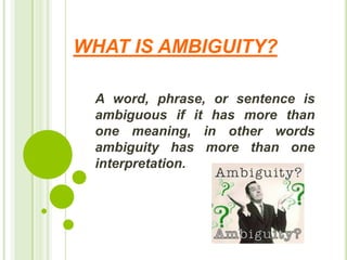 Ambiguity | PPT | Free Download