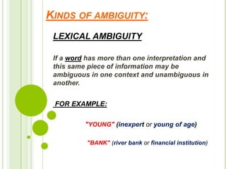 Ambiguity Examples