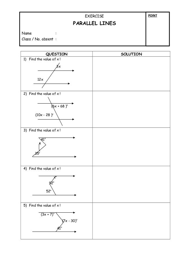 EXERCISE PARALLEL LINES