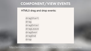 COMPONENT/VIEW EVENTS
http://emberjs.com/api/classes/Ember.View.html#toc_event-names
 