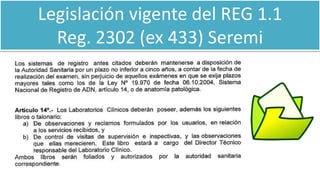 Legislación vigente del REG 1.1
Reg. 2302 (ex 433) Seremi
 