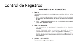 Control de Registros
 