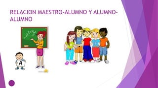 RELACION MAESTRO-ALUMNO Y ALUMNO-
ALUMNO
 