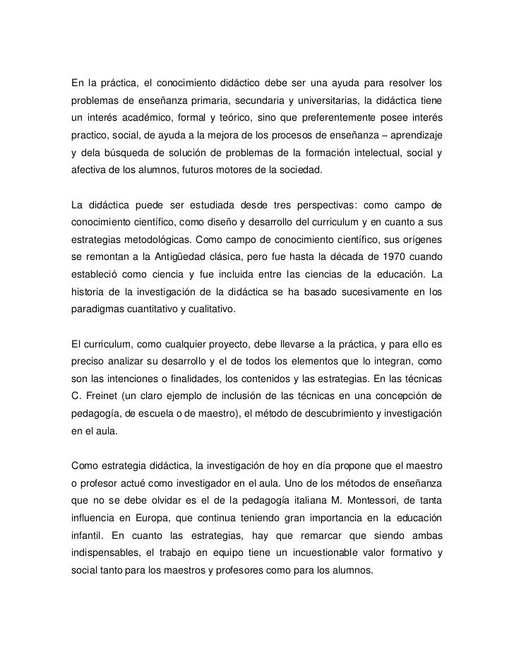 Ambitos de intervencion de la didactica