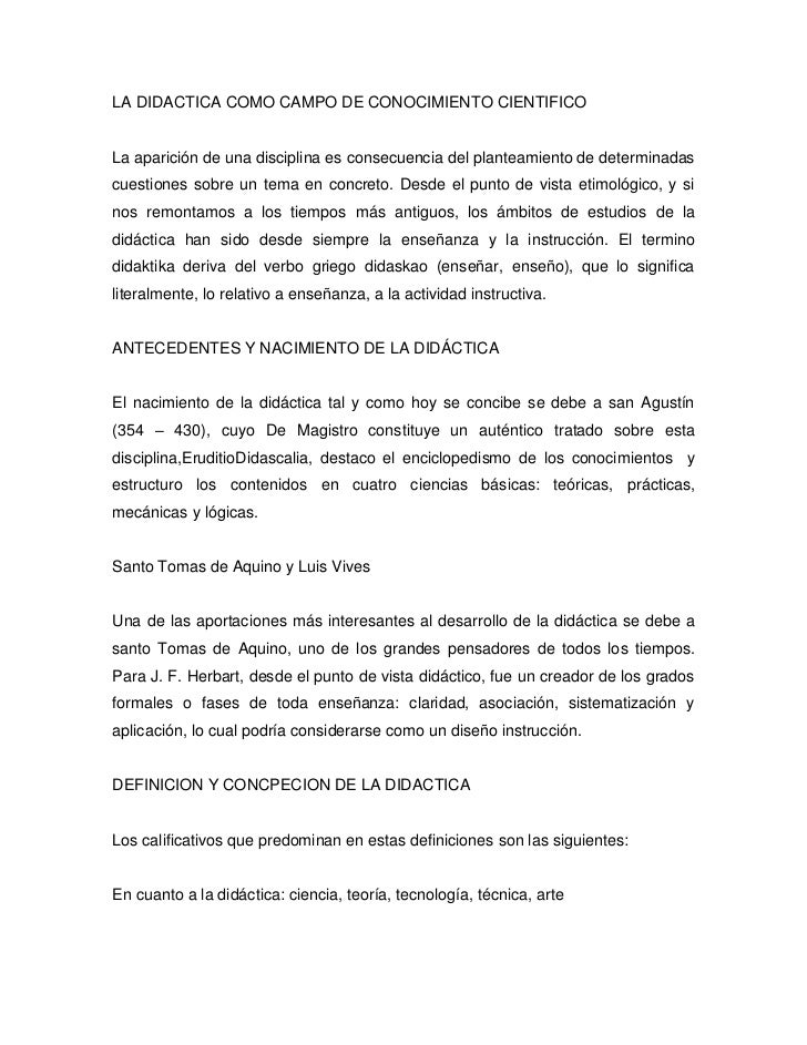 Ambitos de intervencion de la didactica