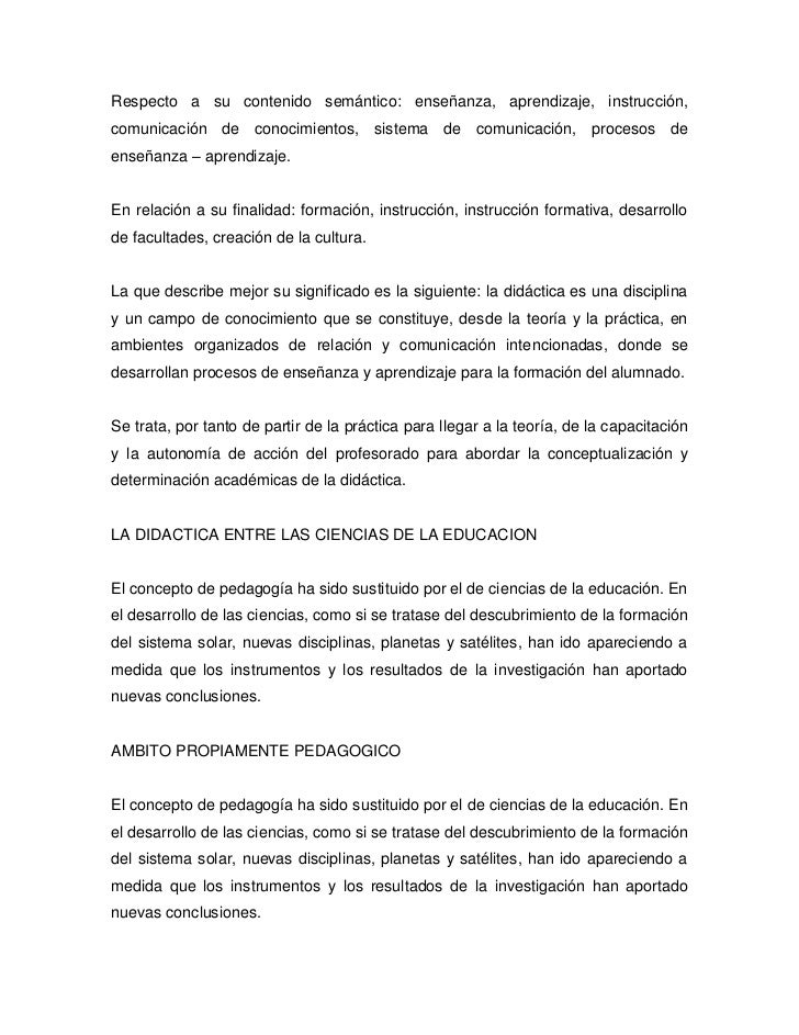Ambitos de intervencion de la didactica