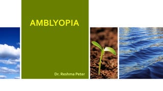 AMBLYOPIA
Dr. Reshma Peter
 