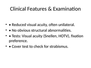 Fixation Preference Testing Amblyopia- basics of amblyopia and classification | PPTX