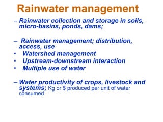 Rainwater management for food security and environmental services in Ethiopia 