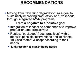 Rainwater management for food security and environmental services in Ethiopia 