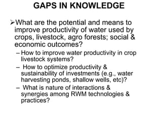 Rainwater management for food security and environmental services in Ethiopia 