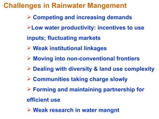 Rainwater management for food security and environmental services in Ethiopia 