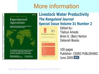 Rainwater management for food security and environmental services in Ethiopia 