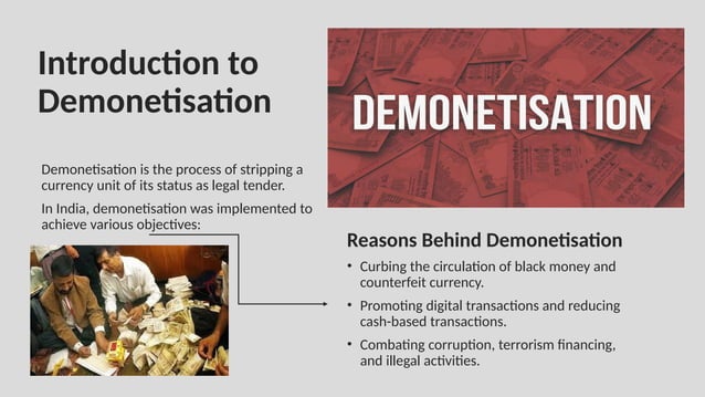 demonetisation in india, its history, pros and cons, etc | PPT