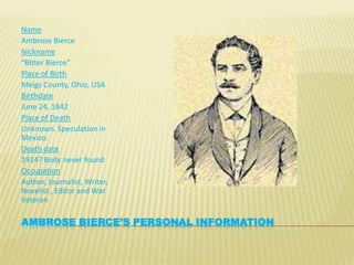 Ambrose bierce | PPTX