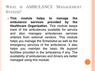 AMBULANCE PRESENTATION.pptx | Healthcare Industry | Industries
