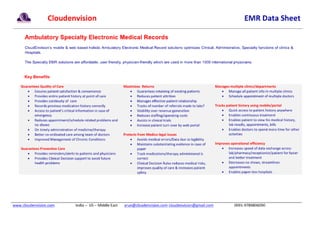 Ambulatory specialty electronic medical records