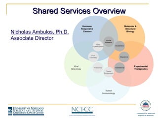 Nicholas Ambulos, Ph.D. Associate Director Shared Services Overview 