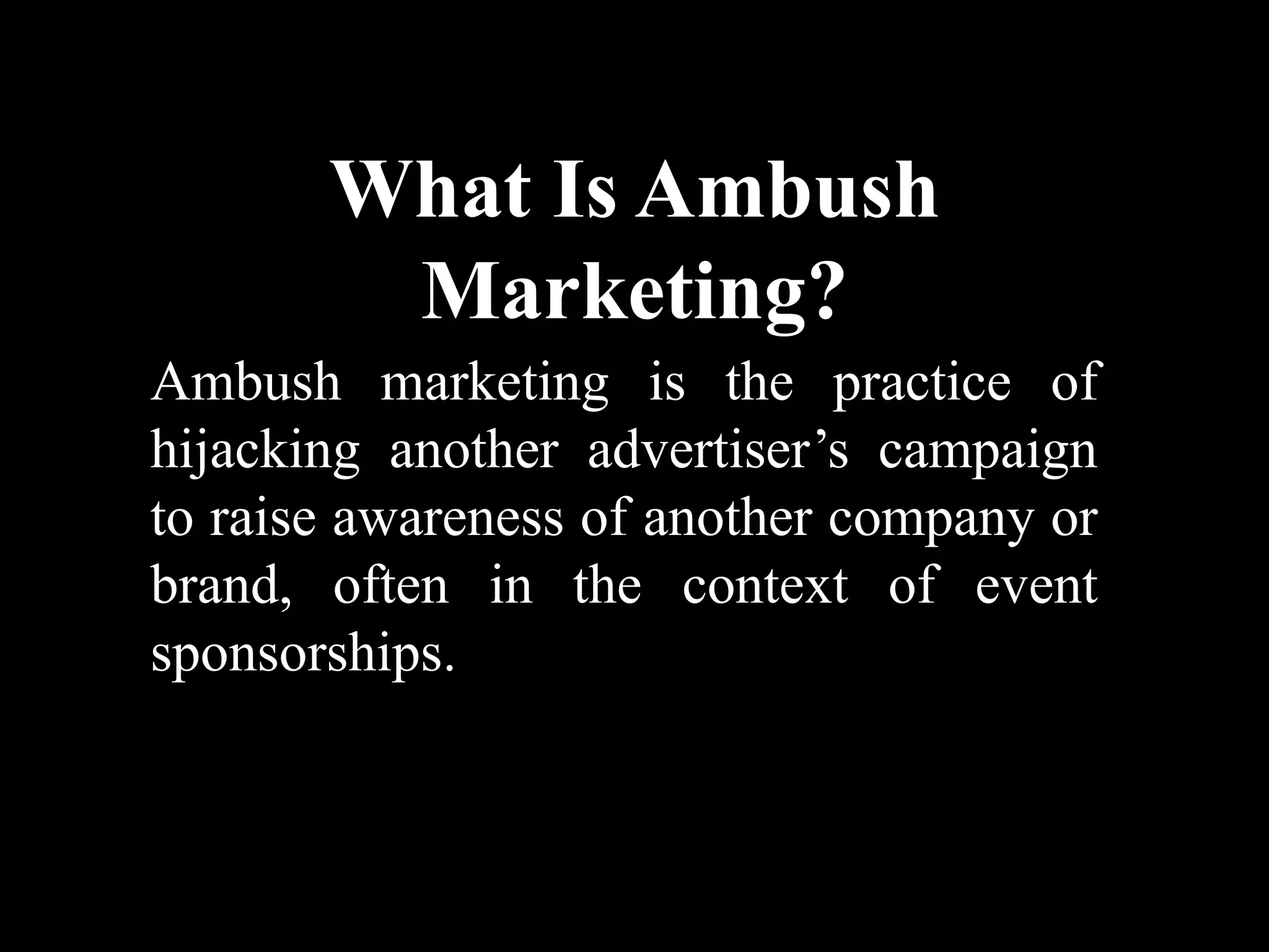 Ambush marketing by amandeep ppt free download