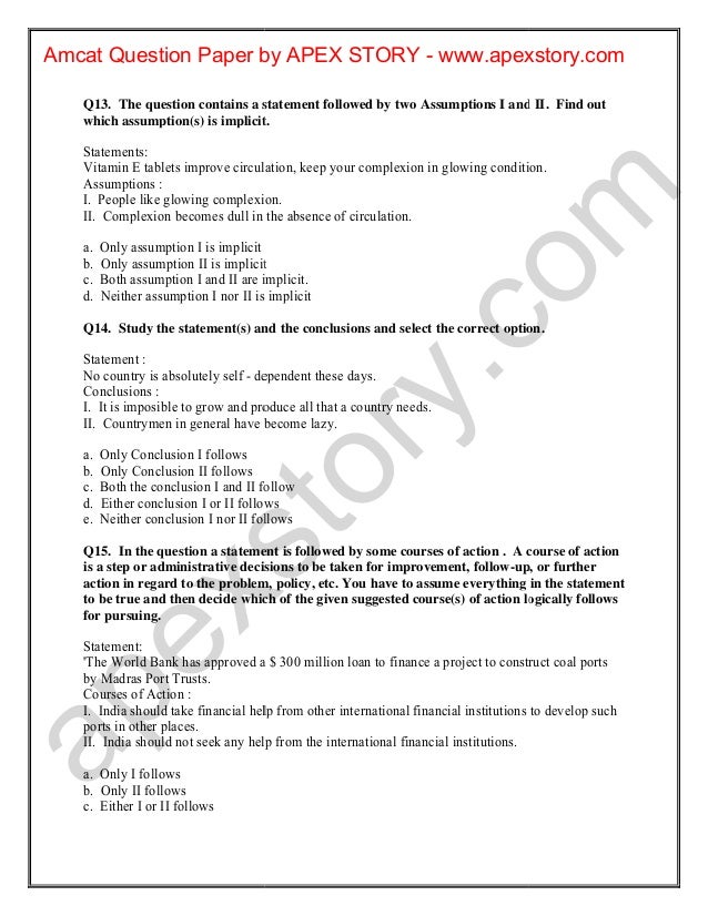 Amcat Sample Question Papers