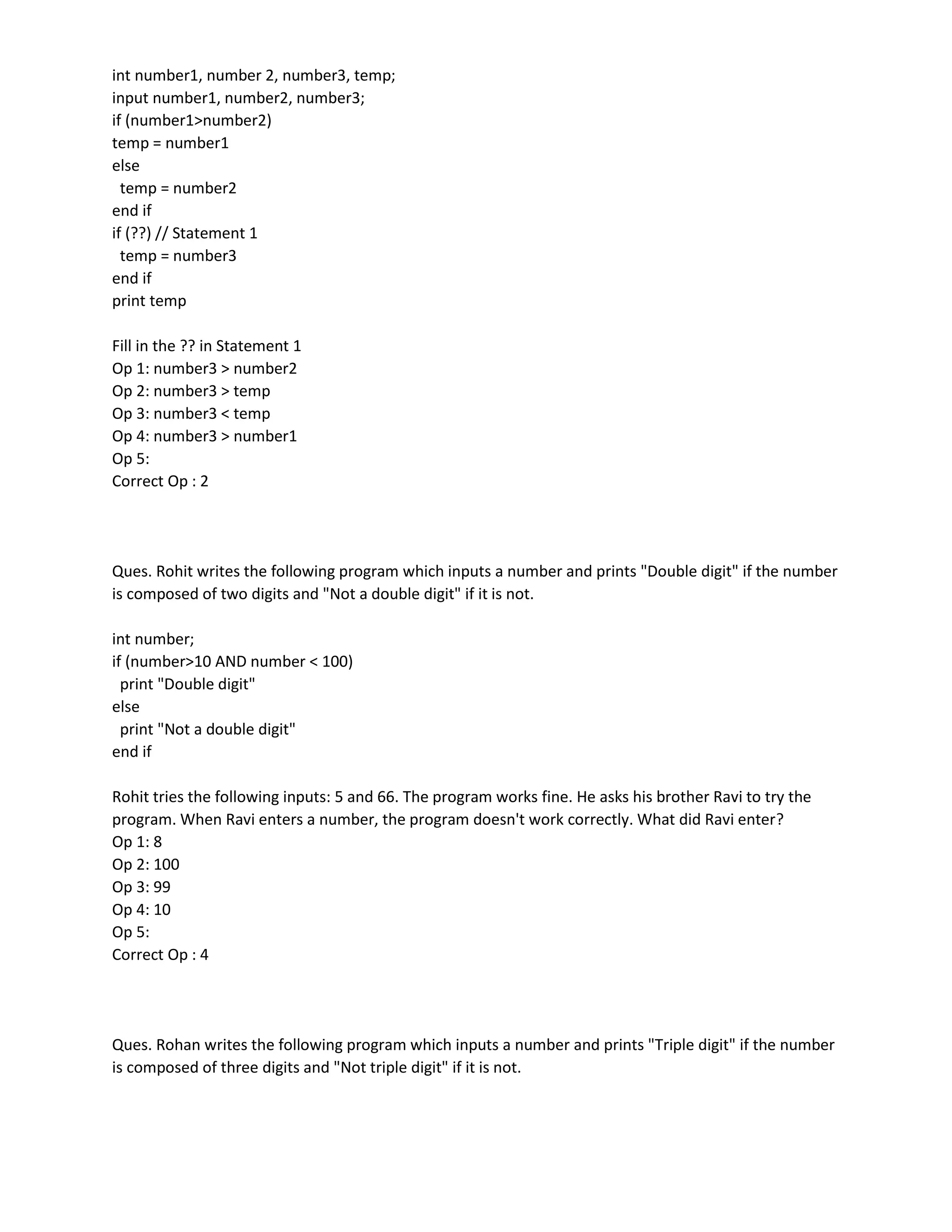 AMCAT_Computer Programming questions and ans | PDF