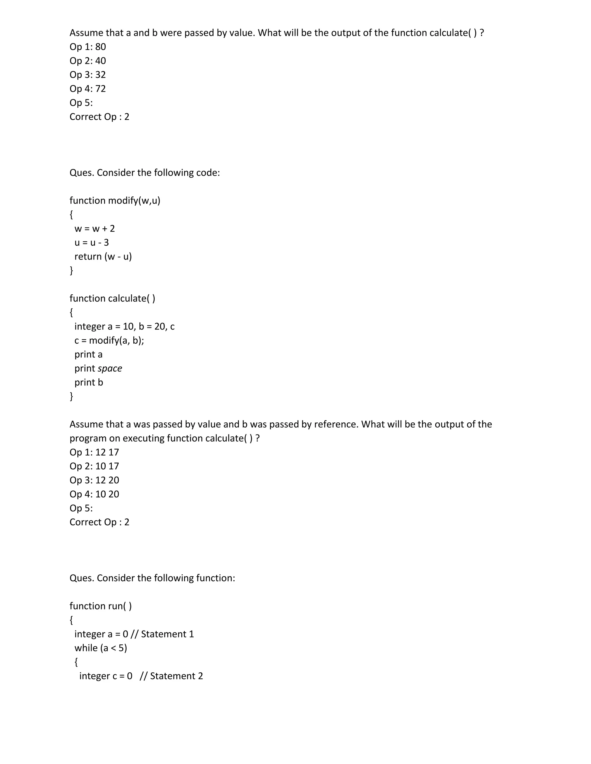 AMCAT_Computer Programming questions and ans | PDF