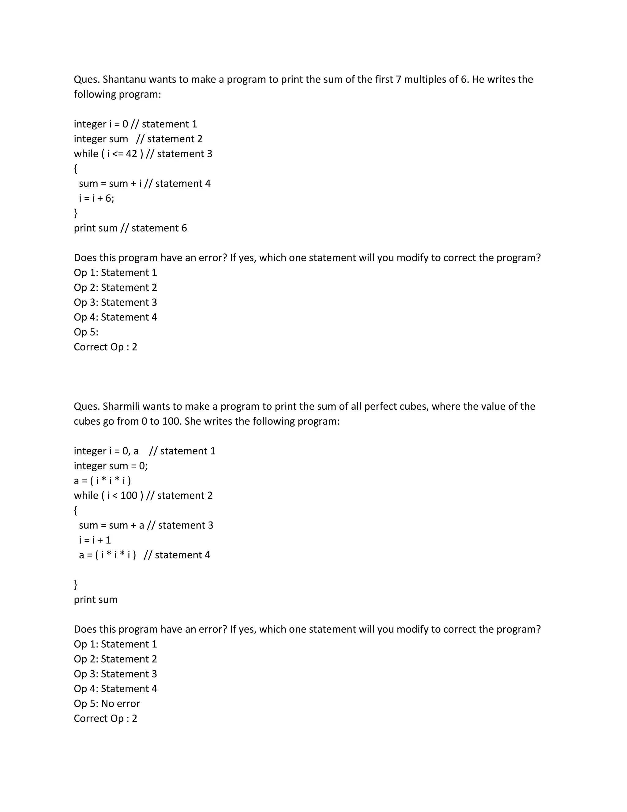 AMCAT_Computer Programming questions and ans | PDF