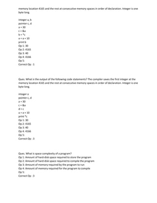 AMCAT_Computer Programming questions and ans | PDF