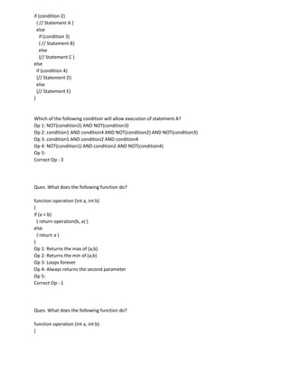 AMCAT_Computer Programming questions and ans | PDF