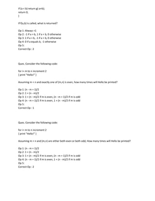 AMCAT_Computer Programming questions and ans | PDF