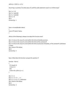 AMCAT_Computer Programming questions and ans | PDF