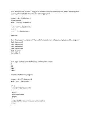 AMCAT_Computer Programming questions and ans | PDF