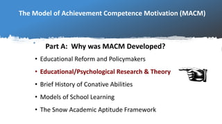 Macm Structure The Model of Achievement Competence Motivation (MACM): Part A ...