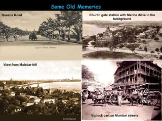 View from Malabar hill Queens Road Church gate station with Marine drive in the background Bullock cart on Mumbai streets 