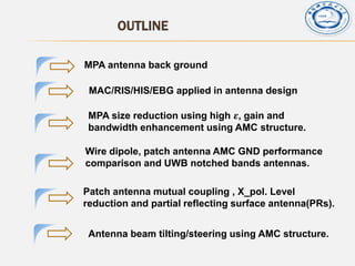Amc his_ris_structure application in antenna engineering | PPTX